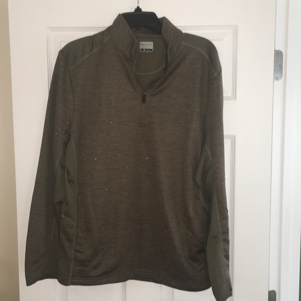 PGA Tour Men's Khaki Zip-Up Sweater